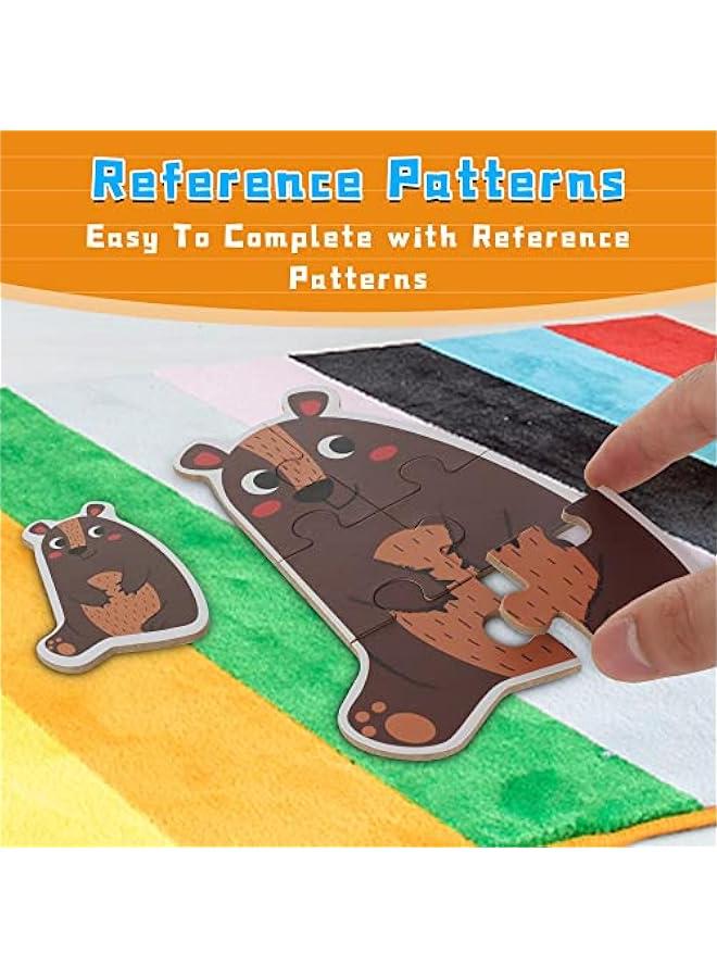 6 Packs Wooden Jigsaw Puzzles for Toddlers, Wildlife Animals Shaped Puzzles for Beginners Ages 1-3, Montessori Learning Toys Preschool Educational Activity for Kids Ages 2-5 - Image 2